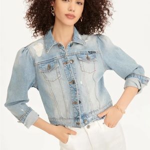 DKNY puff sleeve jean jacket